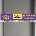 Wilton Silver Non Stick Oblong Cake Pan, Perfect for Cake and Lasagna, Made without PFAS, Durable Steel, Even Heating, 13 x 9 x 2 in, Packaging May Vary 2Pack