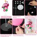2 Sets Summer Tropical Flamingo Balloon Column Stand Kit with 102 Pink Green Flamingo Foil Balloons 5.57ft Balloon Tower Stand with Base Arch Column for Birthday Wedding Hawaiian Luau Party Decortions