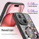 LUHOURI for iPhone 13 Case Cute - Wireless Charing Compatible,Trendy Floral Design for Women Girls,Military-Grade Shockproof Not-Slip Matte Phone Cover, Colorful Petite Daisies