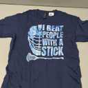 Lacrosse-Shirt Lax Men Player Beat People with A Stick Boys T-Shirt Large