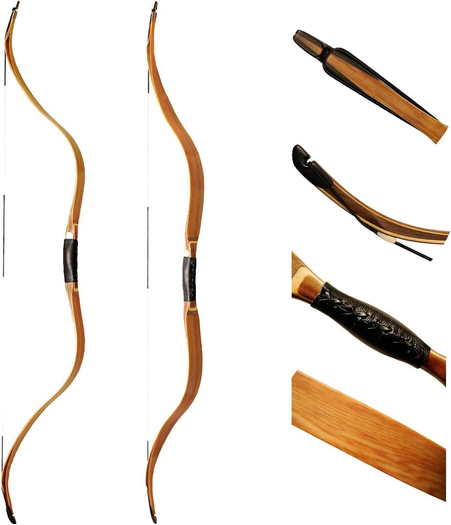 AF Archery Tatar Recurve Bow, 54" Traditional Laminated Horse Bow for Mounted Archery and Precision Shooting Longbow Left Right Hand, 45lbs