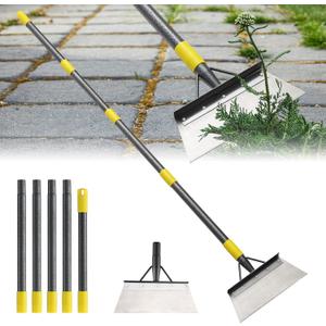 Garden Flat Shovel, Weeding Tool, 60 Inch Multifunctional Garden Cleaning Shovels, Heavy Duty Floor Scrapers Long Handle, Metal Weeding Scraper for Lawn Edging, Ice Scraper, Snow Shovel