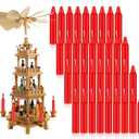 Nuanchu 36 Pcs Christmas Tree Candles for Pyramids 4 x 0.8 Inches Traditional Christmas Wax Candles for Xmas Tree Holiday Seasonal Celebration Decoration (Red)