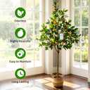 6ft Faux Lemon Tree with Realistic Fruits & Silk Leaves