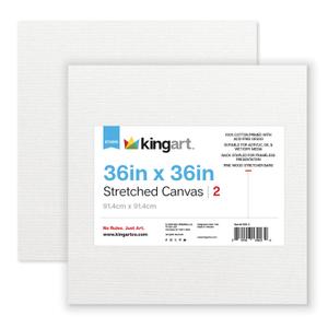 Stretched White Square Canvas – 36" x 36" - 100% Cotton, Primed (2 Pack)