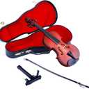 Wooden Miniature Violin with Stand, Bow and Case Mini Musical Instrument Violin Replica Collectible Figurines Dollhouse Accessories Model Home Decoration Display Ornament (7.87"x2.76"x1.26")