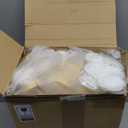 Layhit 36 Pcs 2oz Glass Jars with Lids Clear Small Jars with Plastic Woodgrain Lids, White Labels and Inner Liners Empty Round Cosmetic Containers for Creams Lotions Candle Making (2oz/ 60ml)