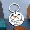 Valentines Gifts for Her Him, Keychain Boo Basket Stuff Basket for Him Couple Gifts Spooky Basket Stuffers For Boys Girls Ghost Anniversary for Boyfriend Girfriend Husband Wife Birthday