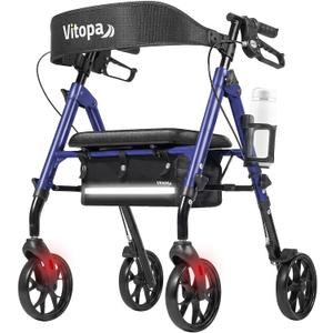 Walkers for Seniors with Seat W20S, Ultra-Stable Foldable Rollator
