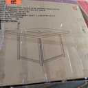 SERWALL 33" Outdoor Fire Pit Table, 50,000 BTU Square Propane Fire Pit Table with Lid, Glass Rock & Glass Wind Guard, HDPE Outdoor Furniture for Patio, Garden, Backyard, Black