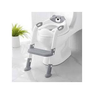 Potty Training Seat, SKYROKU Potty Training Toilet with Step Stool Ladder, for Kids Boys Girls Toddlers Comfortable Safe Potty Seat with AntiSlip Pads Ladder （8838Grey）