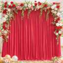 Red Backdrop Curtain for Parties, Wrinkle Free Red Photo Curtains Photography Backdrop Drapes for Valentines Birthday Party Baby Shower Christmas 4x10ft, 2 Panels
