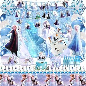 Frozen Birthday Party Supplies Decor, Frozen Party Decoration Balloons, Snow Castle Party Supplies, Princess Birthday Decoration for Girls Snow Christmas Party