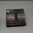 Gezzeny Vintage Coffee Mugs 14 Oz Set of 2 Amber Embossed Glass Tea Cups for Cappccino, Latte,Cereal, Yogurt, Beverage Christmas Thanksgiving Day Gifts