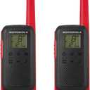 Motorola Solutions, Portable FRS, T210, Talkabout, Two-Way Radios, Rechargeable, 22 Channel, 20 Mile, Black W/Red, Pack of 2 