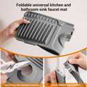 ZJWZLG Faucet Mat for Kitchen Sink, 17.7"X5.5" Silicone Sink Splash Guard with Soap Holder, Snap-On Design & 7slope Fast Drain, Folding Sink Faucet Mat for Universal Kitchen Bathroom SinkGrey (Gray)