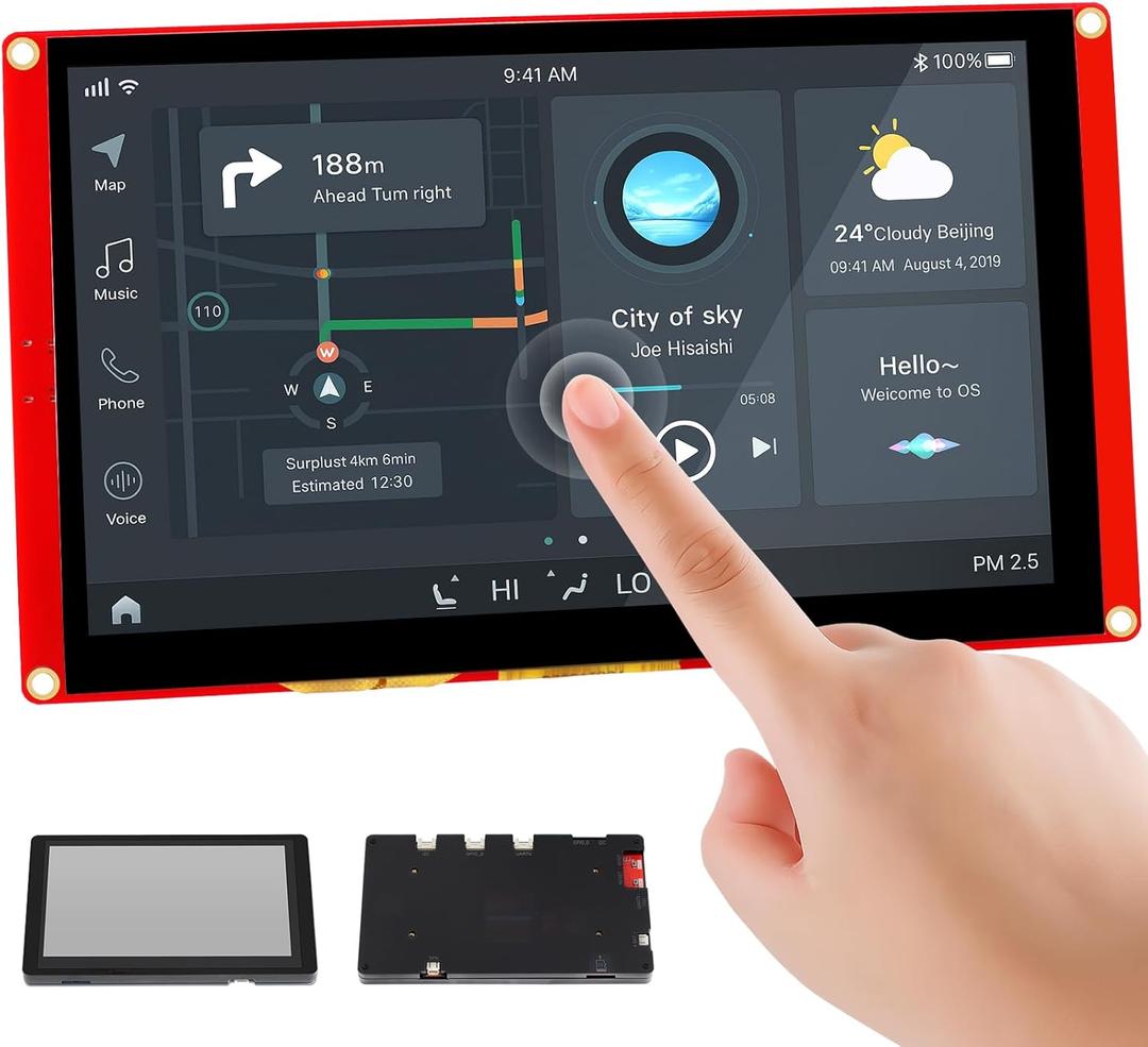 ELECROW ESP32 Display 800480, 7 Inch HMI Basic ESP32 RGB TFT LCD Touch Screen with Acrylic Case, 32-Bit LX6 Dual-Core Processor, Up to 240MHz, Compatible with Arduino, LVGL, PlatformIO, MicroPython