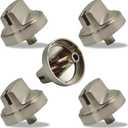 WB03X29300 Gas Stove Knobs, 5 Pack Silver Cooktop Knobs, Compatible with GE JGP3030SL1SS JGP3030SL2SS JGP3036SL1SS JGP3036SL2SS JGP3036SL3SS JGP3530SL1SS, Replace KIP 5T06 191D8446