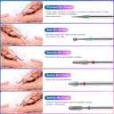 Cellentool 25Pcs Nail Drill Bits Set, 3/32 Inch Tungsten Ceramic Diamond Carbide Nail Drill Bits for Acrylic Gel Polish, Cuticle Efile Remover for Manicure Pedicure