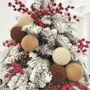 15PCS Brown Velvet Flocked Christmas Ornaments, 3.15" Shatterproof Matte Balls for Xmas Tree Decor, Elegant Luxury Holiday Ornaments (Brown)