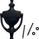 QCAA Solid Brass Door Knocker, 7", Matte Black, Made in Taiwan, 1 Pack