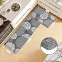 KIMODE Anti Fatigue Cushioned Kitchen Floor Mats,Floral Kitchen Rugs Sets of 2 Non Slip,Waterproof Ergonomic Memory Foam Kitchen Rug Carpet for Laundry Sink Office Home,Grey