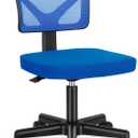 Sweetcrispy Office Chair, Ergonomic Low-Back Mesh Rolling Work Swivel Chairs with Wheels, Armless Comfortable Seat Lumbar Support for Home, Bedroom, Study, Student, Adults,Classic Blue
