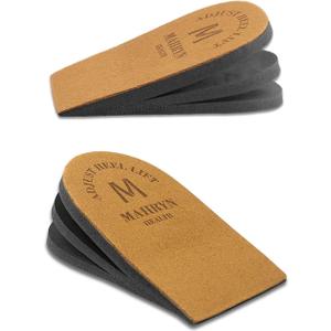 Adjustable Orthopedic Heel Lift for Leg Length Discrepancies and Heel Pain,Sports Injuries,and Achilles tendonitis,Height Increase Insoles (Medium(1 Pair), Brown)