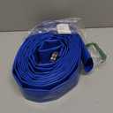 1.5" x 20 FT Pool Backwash Hose, Heavy Duty Flat Sump Pump Hose, Reinforced Discharge Hose with Clamp, Weather and Burst Resistant, Drain Clean Swimming Pools and Filters for Inground Pools