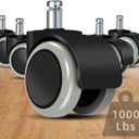 Office Chair Caster Wheels Replacement(Set of 5) for Hardwood Floors and Carpet- Heavy Duty Caster Support up to 1000bls, Office Rubber Chair Wheels,2 inch,Universal Size (Grey)