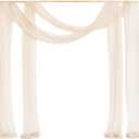 Ling's Moment Wedding Arch Draping Fabric 2 Panels 32Ft x 30" Wrinkle-Free Wedding Arch Drapes Chiffon Fabric Beige Curtain Wedding Ceremony Reception Backdrop Background Party Home Garden Decorations (Nude)