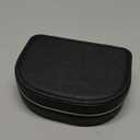 ProCase Travel Size Jewelry Box, Medium Portable Seashell-Shaped Jewelry Case, 2 Layer Jewelry Organizer in PU Leather for Women -Black (Medium - No Mirror)