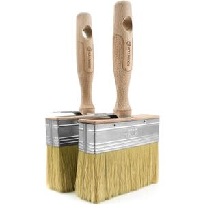 ROLLINGDOG 4.5 Inch Deck Stain Paint Brush - Limewash Paint Brush Large Deck Brush Applicator for Wall, Wood, Fence, Floor Painting(Pack of 2)