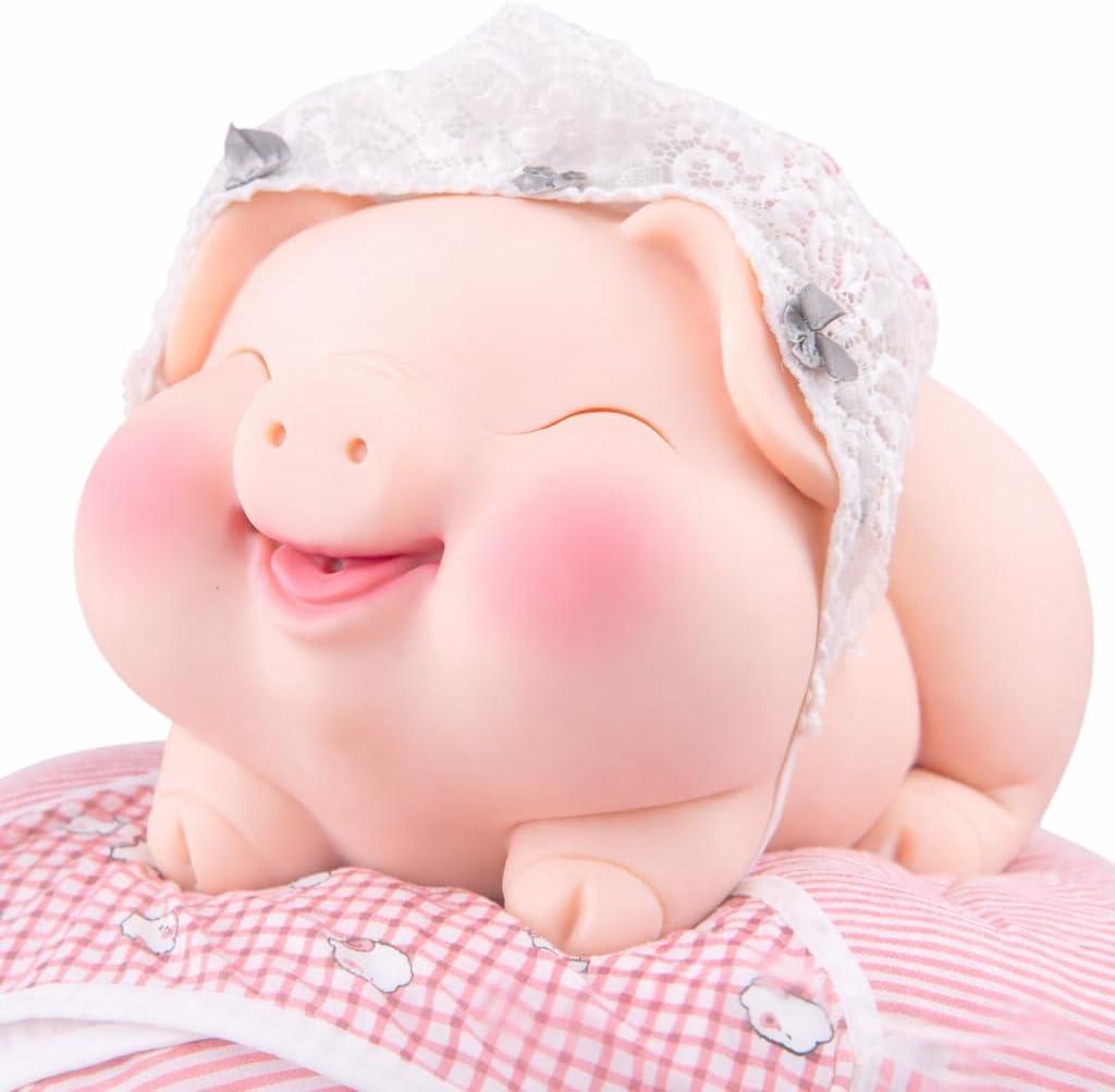 Realistic Sex Doll Torso for Men - Pig Animal Male Masturbator with Tight Vaginal and Deep Anal, Full Size Cute Piggy Sex Toy Pocket Pussy Male Stroker Adult Toy for Men Women Sex Pleasure White 5 lb