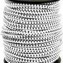 Bungee Cord Roll 1/8 Inch x 100 Feet, White Black Heavy Duty Elastic Shock Cord Nylon Stretch String Kayak Bungee Rope for Luggage, Camping, Kayak, Tent Pole, Tie Downs (1/8" x 100ft)