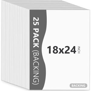 25 Pack Backing Boards Only - 18x24 Uncut White Mats Matboards, Acid Free & White Core Backerboards, Ideal for Photos/Pictures/Prints/Frames/Arts