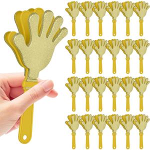 24 Pcs Gold Glittered Hand Clappers7" Hand Clappers Noisemakers for 2026 New Year's Eve Party Supplies