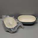 Enameled Cast Iron Dutch Oven for Sourdough Bread Baking,9 x 5-4/5 Inch Oval Cast Iron Bread Pan with Lid,Dutch Oven for Homemade Sourdough Baking,2.8QT Meatloaf Pan,Oven Safe (Sage Green)