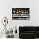Conipit Music Theme Canvas Art Abstract Music Dancing Girl Picture Prints Black White Gold Piano Keys Artwork for Studio Instrument Shop Decor 24''x36'' Framed