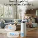 DREO 16L Smart Humidifier Large Room 1000 ft, 130H Cool Mist Air Humidifiers for Bedroom Plants Baby, Top Fill, Remote/Touch/Voice & APP Control, Clean Tank Technology, 30dB, RGB Light, HM755S White