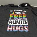 Free Auntie Hugs Rainbow Lgbtq Gay Pride Month Proud Ally T-Shirt, XXL