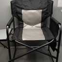 Camping Chairs, Folding Chairs for Outside, Directors Chairs Foldable Adults Heavy Duty,Support to 450LBS (Black/Grey)