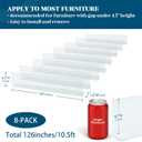 126'' Total Length Under Sofa Blocker 8 Pack, 4.7'' H x 15.8'' Each, Adjustable Clear Couch Gap Bumper, Strong Adhesive Toy Barrier to Stop Items from Going Under Sofa/Bed