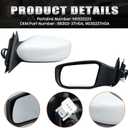 Left Driver White Side Mirror Compatible with Nissan Altima 2013-2018 Sedan Power Glass/Non-Folding/Non-Heated Door Mirrors Outside Rear View Mirror Replace# 963023TH0A