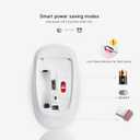 JOYACCESS Wireless Mouse for Laptop - Ultra Thin, Silent, 2400 DPI Portable Optical Mouse for Laptop,Computer,MacBook,Windows, Chromebook, PC (White + Pink) (Pink and Silver)