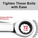 2 x Jetech 15mm Ratchet Wrench, Ratcheting Combination Wrench Metric 10mm Wrench, Industrial Grade Gear Spanner with 12-Point Design, 72-Tooth Ratchet, Chrome Vanadium Steel