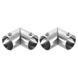 uxcell 2Pcs 90 Degree 2-Way Elbow Pipe Fitting Connector, Fit 1 Inch(25mm) OD Pipe Stainless Steel Structural Pipe Connector Chain Link Fence Clamp