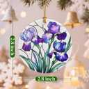 Christmas Ornaments, Flower Ornament, Christmas Tree Ornaments, Xmas Decorations, Holiday Decorations, Gifts for Flower Lovers, Holiday Party Gifts, and Xmas Gift Ideas - Iris Flowers