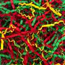 Tisspoms 2LB Red Green Gold Crinkle Cut Paper Shred Filler, Paper Shreds for Basket Fillers, Birthday, Gift Wrapping, Anniversary, Christmas, New Years Gift Decor Party Filler