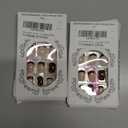 Tortoise Press on Nails Short Square Fake Nails Fall Winter Nails Press ons with Design Full Cover Stick on Nail for Women Manicure,Reusable | Glue Tabs | Easy Apply | 24Pcs